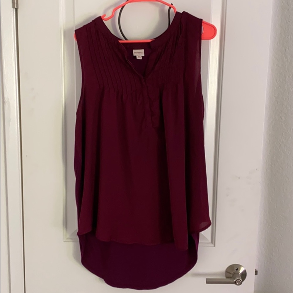 Deep purple sleeveless blouse